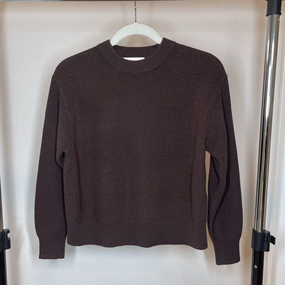 Wilfred Maria Merino wool and cotton relaxed sweater XXS in Rich Mocha Brown